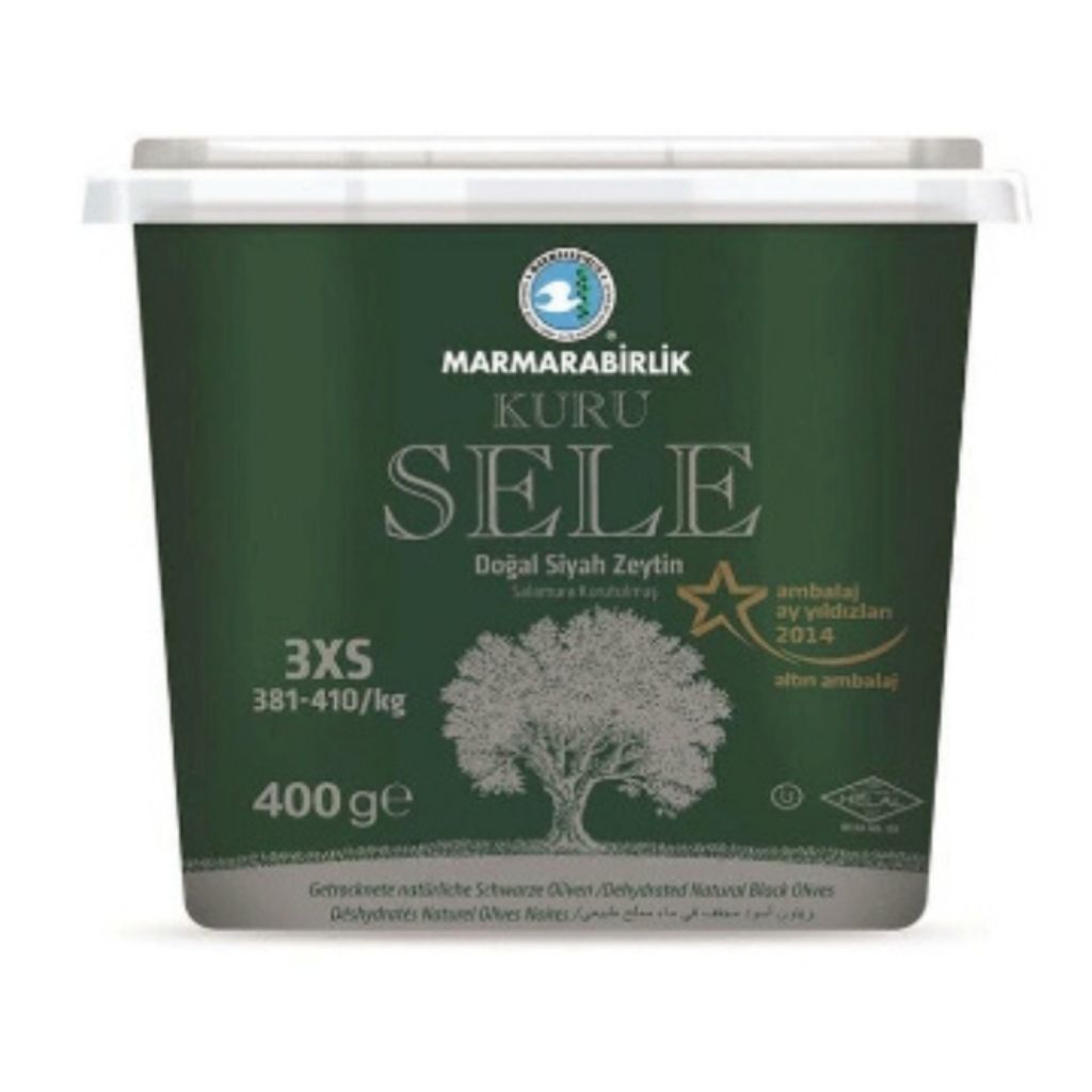 Marmarabirlik Schwarze Oliven (KURU SELE) SX3 – Der knusprige Genuss in einer 400 GR Dose